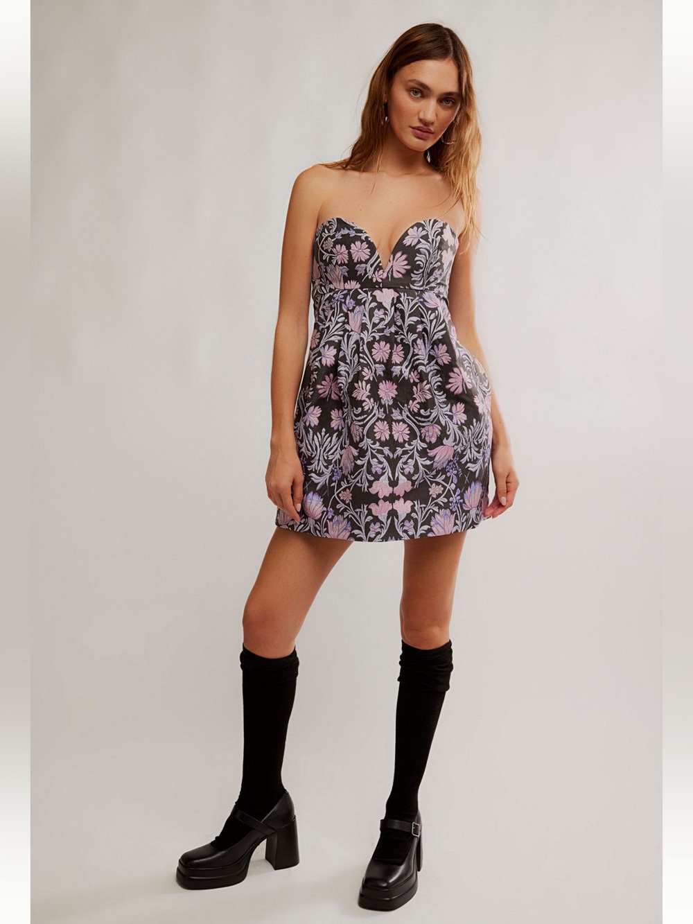 NWT Free People Floreo Jacquard Mini Dress Sz 12